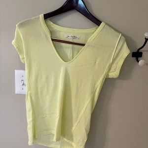 Yellow free people tee low cut